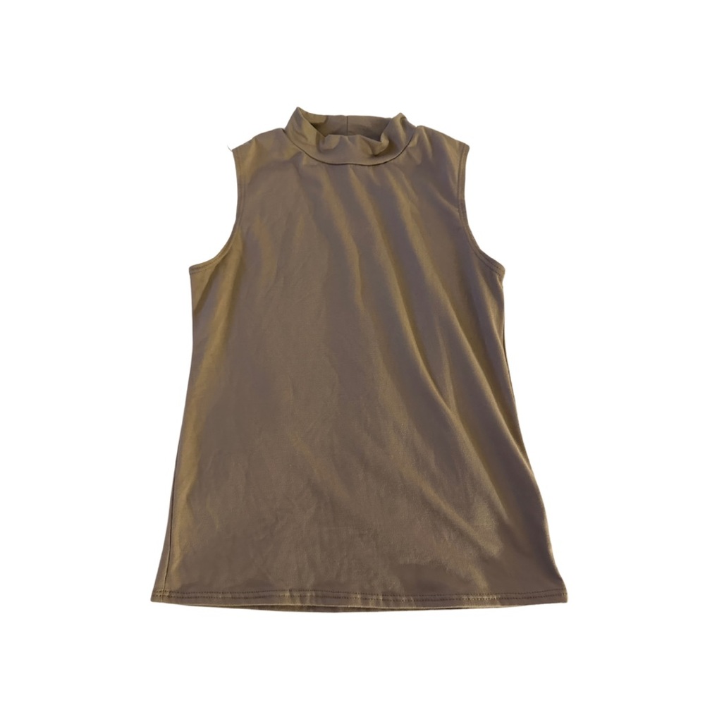 Tan mock neck tank top size small